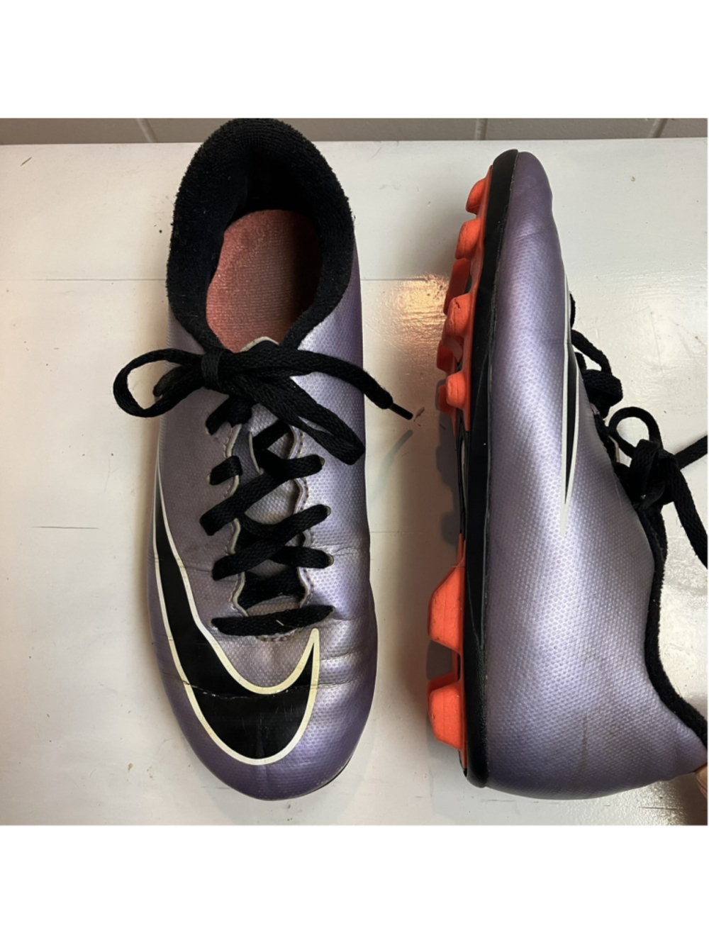 Nike Jr Mercurial Victory V Youth Soccer Cleats Purple Black Size 2Y #651642-580
